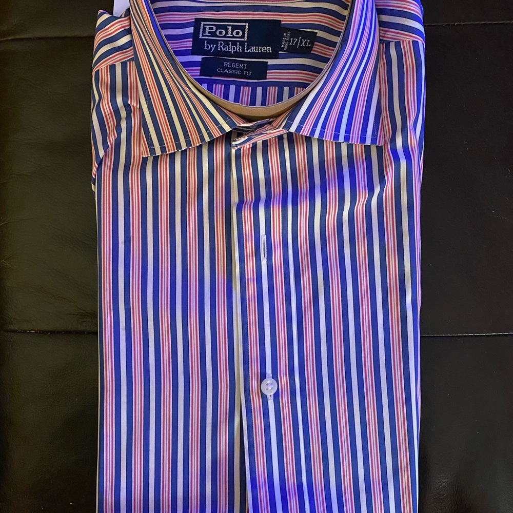 Ralph Lauren mens polo red white blue stripes